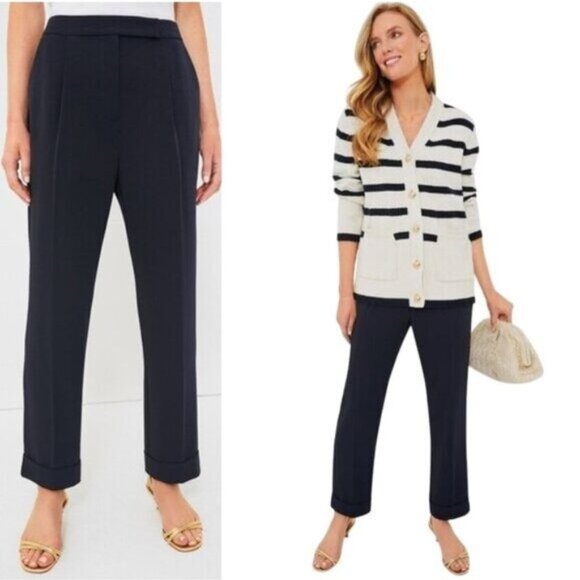 Tuckernuck Navy Duncan Pleated Trouser Pants Size 6 NWT - Picture 6 of 7